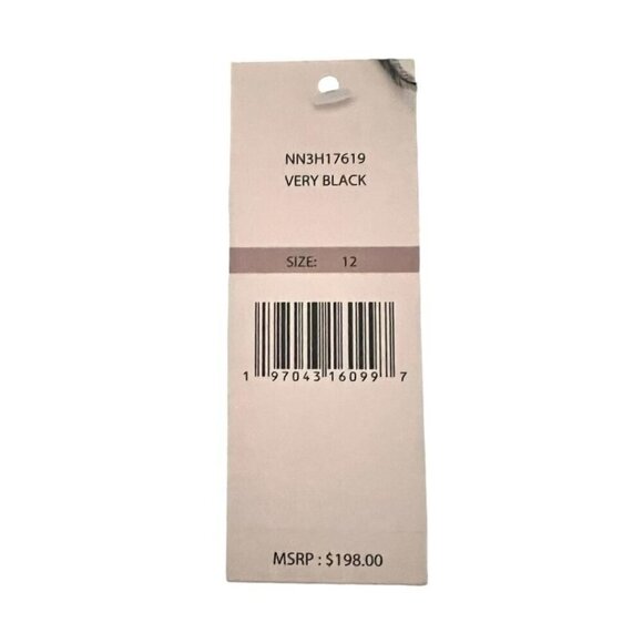 Nanette Lepore Womens Black High Neck Feather Trim Sequined Dress Sz 12 New - Picture 8 of 9